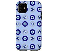 Evil Eye Turkish Arabesque Eyeball Pattern Pastel Blue Custodia per iPhone 11