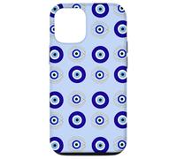 Evil Eye Turkish Arabesque Eyeball Pattern Pastel Blue Custodia per iPhone 12/12 Pro