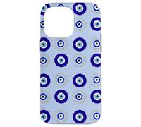 Evil Eye Turkish Arabesque Eyeball Pattern Pastel Blue Custodia per iPhone 14 Pro Max