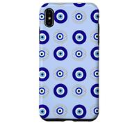 Evil Eye Turkish Arabesque Eyeball Pattern Pastel Blue Custodia per iPhone XS Max
