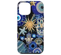 Evil Eyes Hamsa Hand Beach Blue Collage Coastal Custodia per iPhone 12 Pro Max