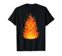 Evil Fire Spirit Flaming Demon Face Inferno Mostro Maglietta