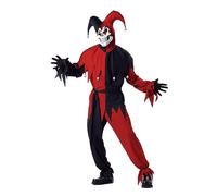 Evil Giullare Costume Rossi e Neri Adulto