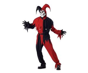 Evil Giullare Costume Rossi e Neri Adulto