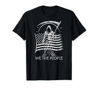 Evil Grim Reaper Death USA Flag We The People angosciato Maglietta