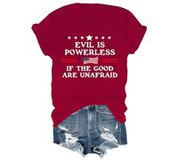 Evil is Powerless If The Good are Unafraid Shirt Graphic Tees Crew & V-Neck, Porpora, 3XL