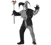 Express Fancy Dress Costume da travestimento da Evil Jester/Joker Bianco, da uomo Black M