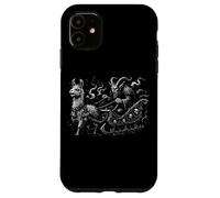 Evil Krampus con Creepy Llama Sleigh Dark Christmas Custodia per iPhone 11