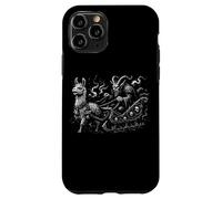 Evil Krampus con Creepy Llama Sleigh Dark Christmas Custodia per iPhone 11 Pro