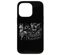 Evil Krampus con Creepy Llama Sleigh Dark Christmas Custodia per iPhone 13 Pro