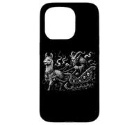 Evil Krampus con Creepy Llama Sleigh Dark Christmas Custodia per iPhone 15 Pro