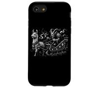 Evil Krampus con Creepy Llama Sleigh Dark Christmas Custodia per iPhone SE (2020) / 7/8