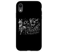 Evil Krampus con Creepy Llama Sleigh Dark Christmas Custodia per iPhone XR