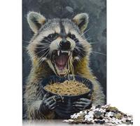 Evil Raccoon Eating Food Puzzle Impossibili 1000Pcs Decorazione Per La Casa. Giochi Rilassamento E Intelligence Per Adulti E Ragazzi Da 14 Anni 500pcs (52x38cm)
