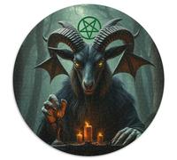 Evil Sheep Puzzle Rotondo 1000 Pezzi Rompicapo Per Adulti E Bambini Animals Das Tier Wild Animals Beast Regali Natale Collezione Circolare Amore Amico Festa Aziendale 1000pcs (67.5x67.5cm)