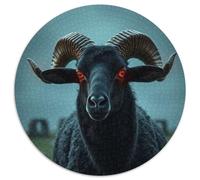 Evil Sheep Puzzle Rotondo 1000 Pezzi Rompicapo Per Adulti E Bambini Animals Das Tier Wild Animals Beast PaesaggiClassici Regalo Rilassamento Gioco Da Tavolo Giochi Difficili 1000pcs (67.5x67.5cm)
