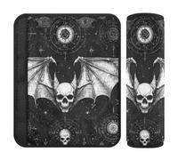 Evil Skull Black Gothic 2 pz auto cintura copre il collo e le spalle per la borsa funda para cinturón de carro
