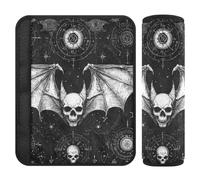 Evil Skull Black Gothic 2 pz Tracolla, Protegge il collo e le spalle, seggiolino auto copertura per zaino borsa auto 10x7.7 in funda para cinturón de carro