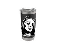 Evil Suora Vampiro Devil Horns Gothic Blackwork Bicchiere termico in acciaio inox doppia parete