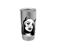 Evil Suora Vampiro Devil Horns Gothic Blackwork Bicchiere termico in acciaio inox doppia parete