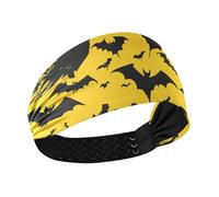 Evil Witch Giallo Nero Halloween Antiscivolo Yoga Fasce Elastiche per capelli da donna per Yoga make up Palestra lavaggio viso