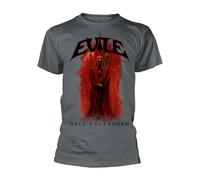 EVILE - HELL UNLEASHED (CHARCOAL) GREY T-Shirt, Front & Back Print Large