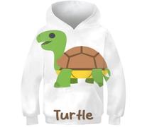 evimo Tartaruga Felpe con Cappuccio 3D Felpe per Bambini Pullover Casual a Maniche Lunghe Ragazzo Ragazza Streetwear Top 6-7 Anni
