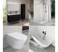 evineo ineo “bagno di famiglia” con sistema mobili e armadietto a specchio La: 120 cm, smart WC, vasca e doccia, BE-Bad-Set11, ineo3; ineo4; ineo5 [Mobili da Bagno > Set Mobili da Bagno]