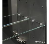 evineo ineo | ineo PRO set di ripiani in vetro per armadietto a specchio, BL000554, ineo; ineo PRO chiaro [Armadietti a Specchio > Ricambi per Armadietti a Specchio]