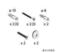 evineo ineo set di fissaggio per mobile sottolavabo, BL000011, ineo4; ineo5 [Mobili da Bagno > Ricambi per Mobili da Bagno]