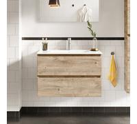 evineo ineo2 mobile sottolavabo La: 101 cm, 2 scomparti estraibili, con maniglia incassata, lavabo bianco,, BE0407WH+BE0702OP, ineo2 [Mobili da Bagno > Mobili con Lavabo Integrato]