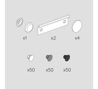 evineo ineo2 set di fissaggio, per mobile, BL001335, ineo2 [Mobili da Bagno > Ricambi per Mobili da Bagno]