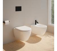 evineo ineo3 coppia sanitari - bidet e WC a parete, BE0950WH+BE0951WH+BE0952WH, ineo3 bianco [WC > WC]
