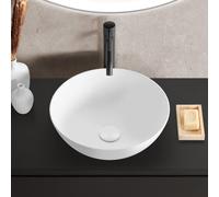 evineo ineo3 lavabo da appoggio Ø 41,5 A: 15,5 cm, con superficie facile da pulire, BE0930WM, ineo3 bianco opaco [Lavabi > Lavabi da Appoggio]