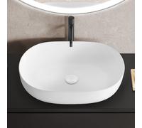 evineo ineo3 lavabo da appoggio La: 60 A: 13,5 P: 41,5 cm, con superficie facile da pulire, BE0929WM, ineo3 bianco opaco [Lavabi > Lavabi da Appoggio]