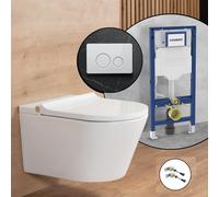 evineo ineo4 & ineo5 smart WC, SET completo, con placca di azionamento Viverso v800 e elemento incasso Geberit,, BE4036WH+VU8000GW#SET#NEW, ineo4; ineo5 bianco [WC > Smart WC con Elementi Incasso]