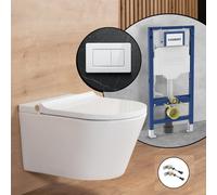 evineo ineo4 & ineo5 smart WC, SET completo, con placca di azionamento Viverso v801 e elemento incasso Geberit,, BE4036WH+VU8001GW#SET#NEW, ineo4; ineo5 bianco [WC > Smart WC con Elementi Incasso]