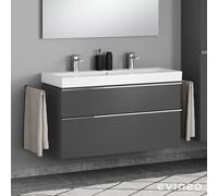 evineo ineo4 mobile La: 119 cm, 2 estraibili, con maniglia, per Geberit iCon & Xeno² lavabo doppio,, BE0222AN, ineo4 [Mobili da Bagno > Mobili Lavabo]
