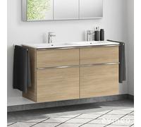 evineo ineo4 mobile La: 128 cm, 4 estraibili, con maniglia, per Duravit ME by Starck lavabo doppio,, BE0269OA, ineo4 [Mobili da Bagno > Mobili Lavabo]