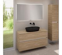 evineo ineo5 evo mobile La: 120 cm con 2 scomparti estraibili, ineo3 lavabo La: 60 cm nero opaco, con specchio illuminato ineo,, BE0929BM+BE0959O BE0965O BEA012MI, ineo3; ineo5 evo [Mobili da Bagno