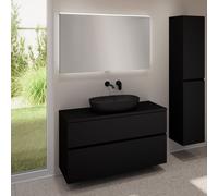 evineo ineo5 evo mobile La: 120 cm con 2 scomparti estraibili, ineo3 lavabo La: 60 cm nero opaco, con specchio illuminato ineo,, BE0929BM+BE0959BM+BE0965BM+BEA012MI, ineo3; ineo5 evo [Mobili da Bagno 