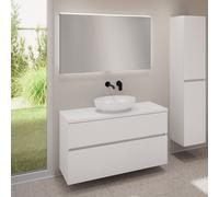 evineo ineo5 evo mobile La: 120 cm con 2 scomparti estraibili, ineo6 lavabo La: 52 cm bianco, con specchio illuminato ineo,, BE0932WH+BE0959WM+BE0965WM+BEA012MI, ineo6; ineo5 evo [Mobili da Bagno > Se