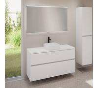 evineo ineo5 evo mobile La: 120 cm con 2 scomparti estraibili, ineo7 lavabo La: 37,5 cm bianco, con specchio illuminato ineo,, BE0940WH+BE0959WM+BE0965WM+BEA012MI, ineo7; ineo5 evo [Mobili da Bagno > 