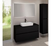 evineo ineo5 evo mobile La: 120 cm con 2 scomparti estraibili, ineo7 lavabo La: 60 cm bianco, con specchio illuminato ineo,, BE0939WH+BE0959BM+BE0965BM+BEA012MI, ineo7; ineo5 evo [Mobili da Bagno > Se