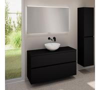 evineo ineo5 evo mobile La: 120 cm con 2 scomparti estraibili, lavabo ineo3 Ø 41,5 cm bianco, con specchio illuminato ineo,, BE0930WH+BE0959BM+BE0965BM+BEA012MI, ineo3; ineo5 evo [Mobili da Bagno > Se