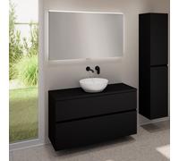 evineo ineo5 evo mobile La: 120 cm con 2 scomparti estraibili, lavabo ineo6 Ø 41,5 cm bianco opaco, con specchio illuminato ineo,, BE0936WM+BE0959BM+BE0965BM+BEA012MI, ineo6; ineo5 evo [Mobili da Bagn
