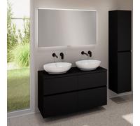 evineo ineo5 evo mobile La: 120 cm con 4 scomparti estraibili, 2 lavabi ineo6 La: 52 cm bianco, con specchio illuminato ineo,, 2#BE0932WH+BE0960BM+BE0965BM+BEA012MI, ineo6; ineo5 evo [Mobili da Bagno