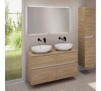 evineo ineo5 evo mobile La: 120 cm con 4 scomparti estraibili, 2 lavabi ineo6 La: 52 cm bianco, con specchio illuminato ineo,, 2#BE0932WH+BE0960OA+BE0965OA+BEA012MI, ineo6; ineo5 evo [Mobili da Bagno 