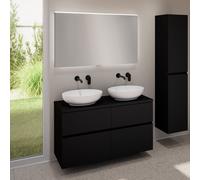 evineo ineo5 evo mobile La: 120 cm con 4 scomparti estraibili, 2 lavabi ineo6 La: 52 cm bianco opaco, con specchio illuminato ineo,, 2#BE0932WM+BE0960BM+BE0965BM+BEA012MI, ineo6; ineo5 evo [Mobili da 