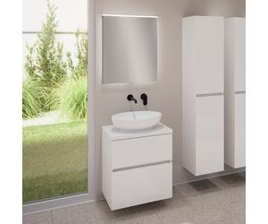 evineo ineo5 evo mobile La: 60 cm con 2 scomparti estraibili, ineo6 lavabo La: 52 cm bianco opaco, con specchio illuminato ineo,, BE0932WM+BE0956WH+BE0962WH+BEA009MI, ineo6; ineo5 evo [Mobili da Bagno